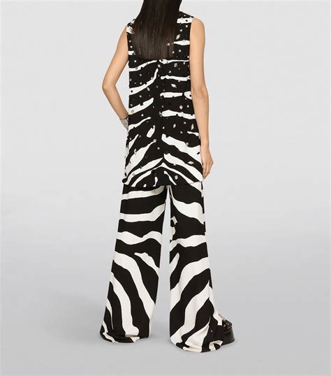 DOLCE&GABBANA Zebra Silk Zebra Graphic Pants .